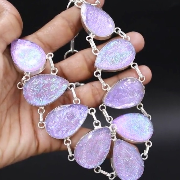 Pink Australian Triplet Opal Necklace! 925 Sterling Silver Stamped! - Picture 7 of 16